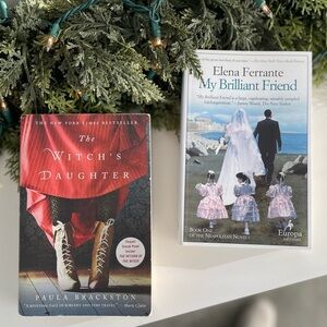 Paperback book bundle: My Brilliant Friend and 
The Witch’s Daughter
